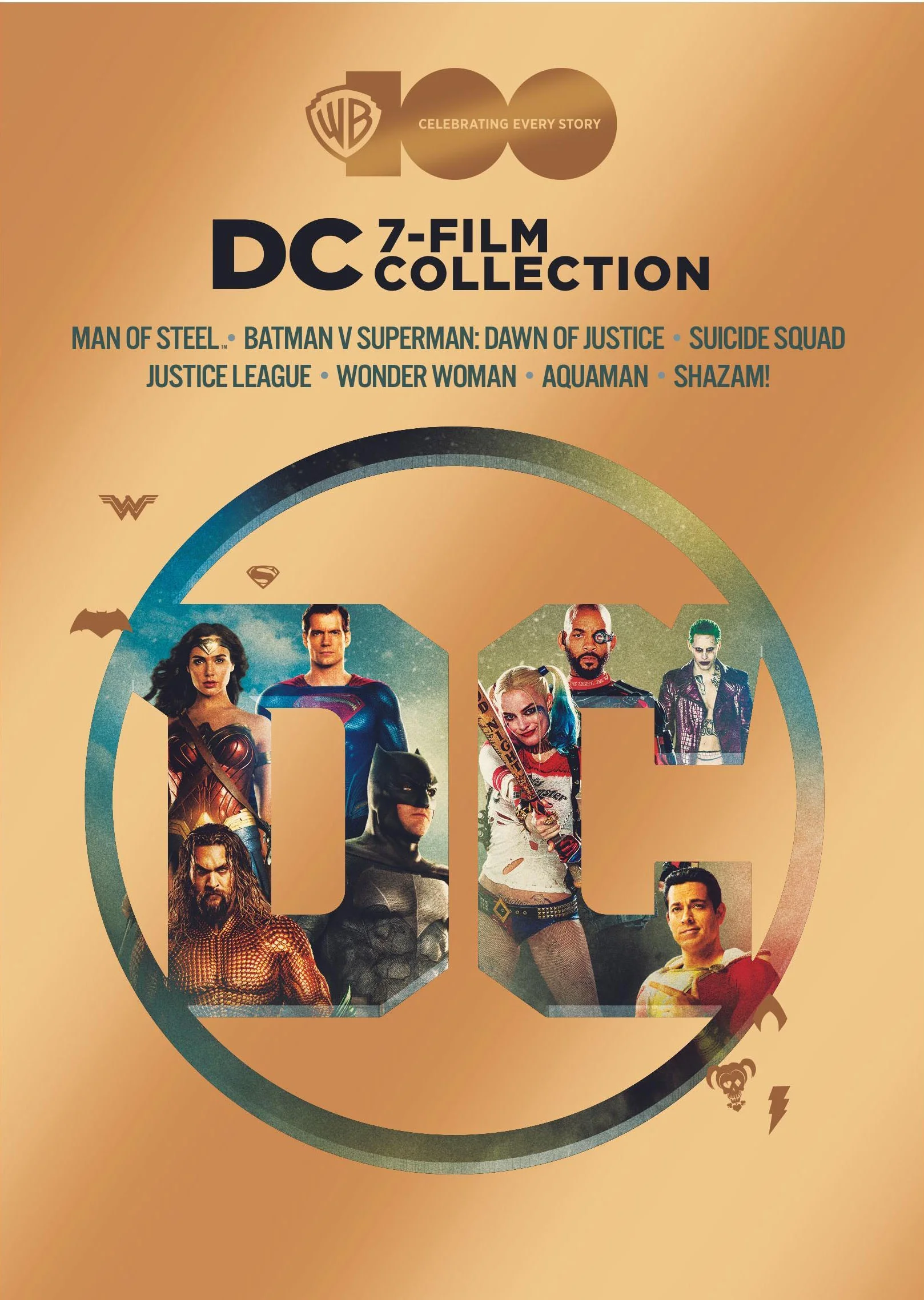 Best of WB 100th: DC 7-Film Collection (Aquaman / Shazam / Wonder Woman / Batman vs. Superman / Man of Steel / Justice League / Suicide Squad) (DVD)
