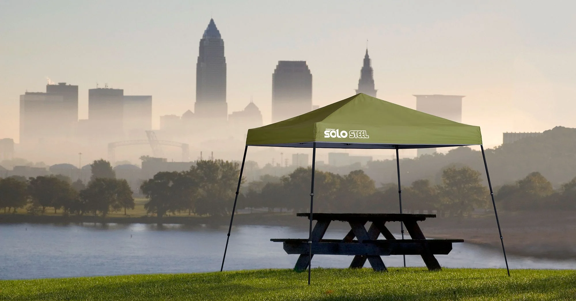 Solo Steel 64 10 x 10 ft. Slant Leg Canopy - Olive