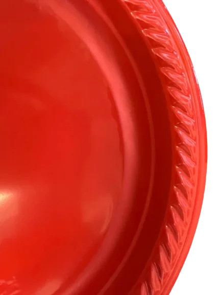 Ideal Dining 10 Inches Disposable Red Plastic plates Good to use in Microwave : 300 Count