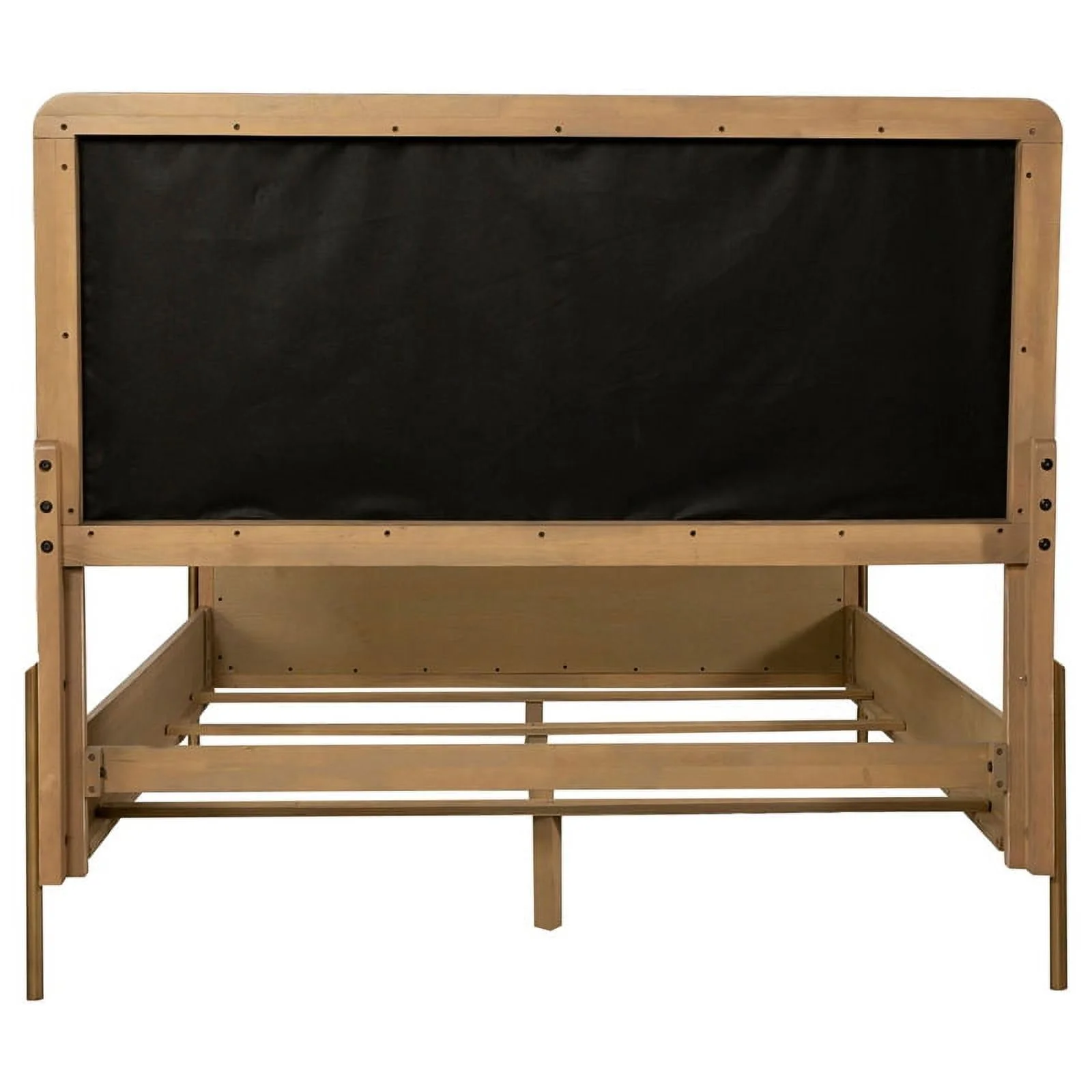 Pemberly Row Upholstered Fabric Queen Panel Bed in Sand Wash and Gray