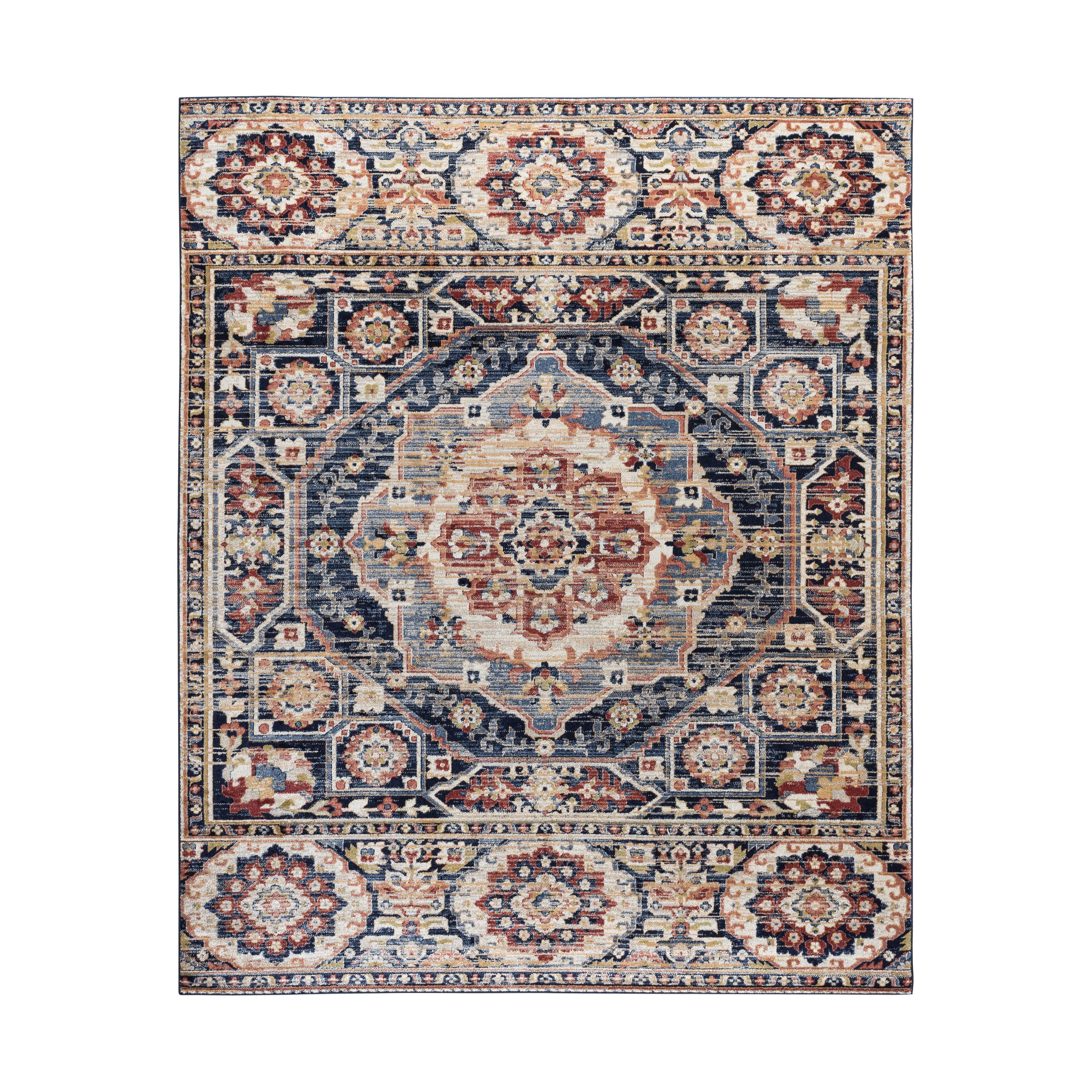 VCNY Home Tabitha Navy Rust Medallion Area Rug, 9' x 12'