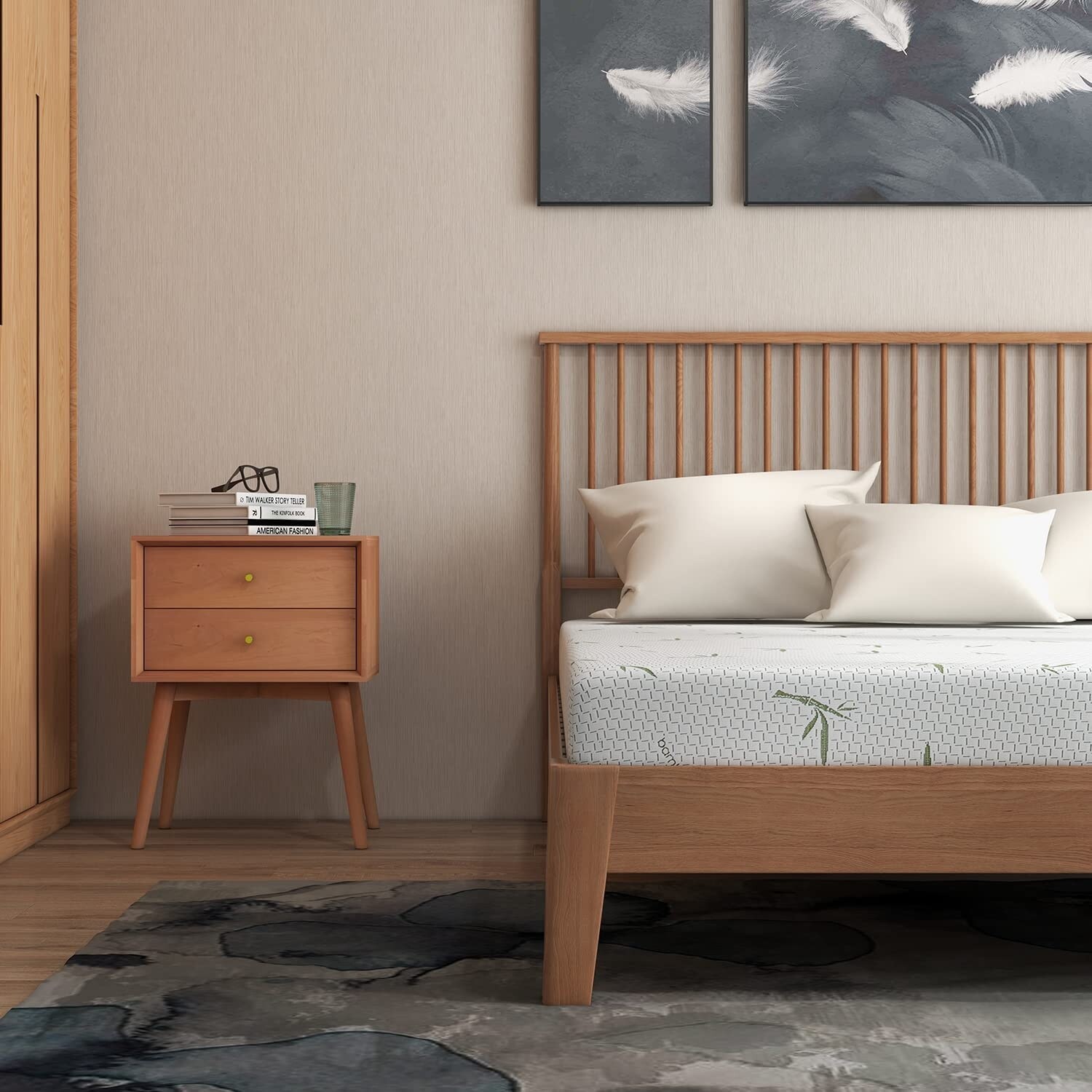 Yangming 6 inch Cooling Gel Memory Foam Mattresses for Kids Bed Single Size Daybed Individual Bunk Made in USA Twin