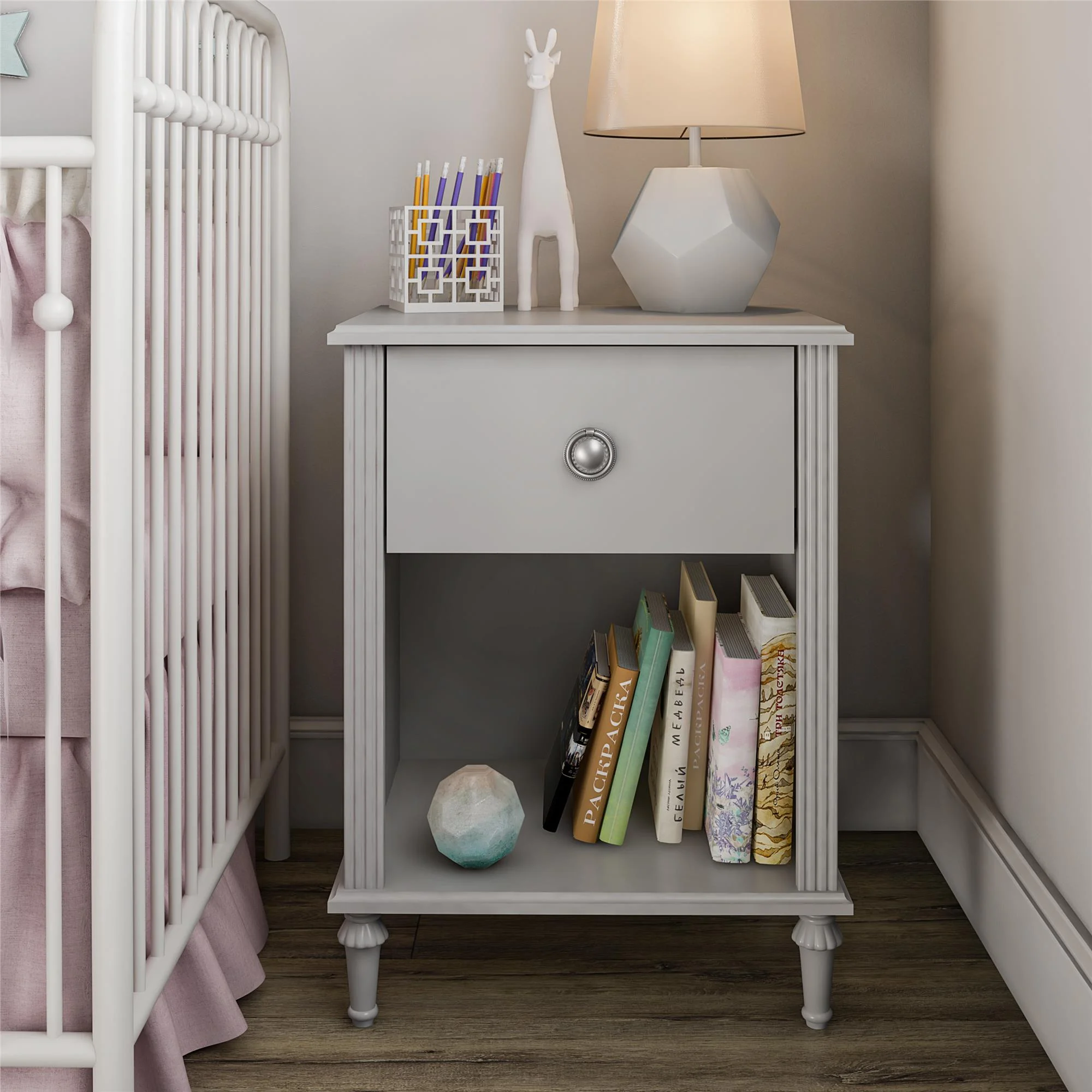 Little Seeds Rowan Valley Arden 1 Drawer Grey Kids' Nightstand