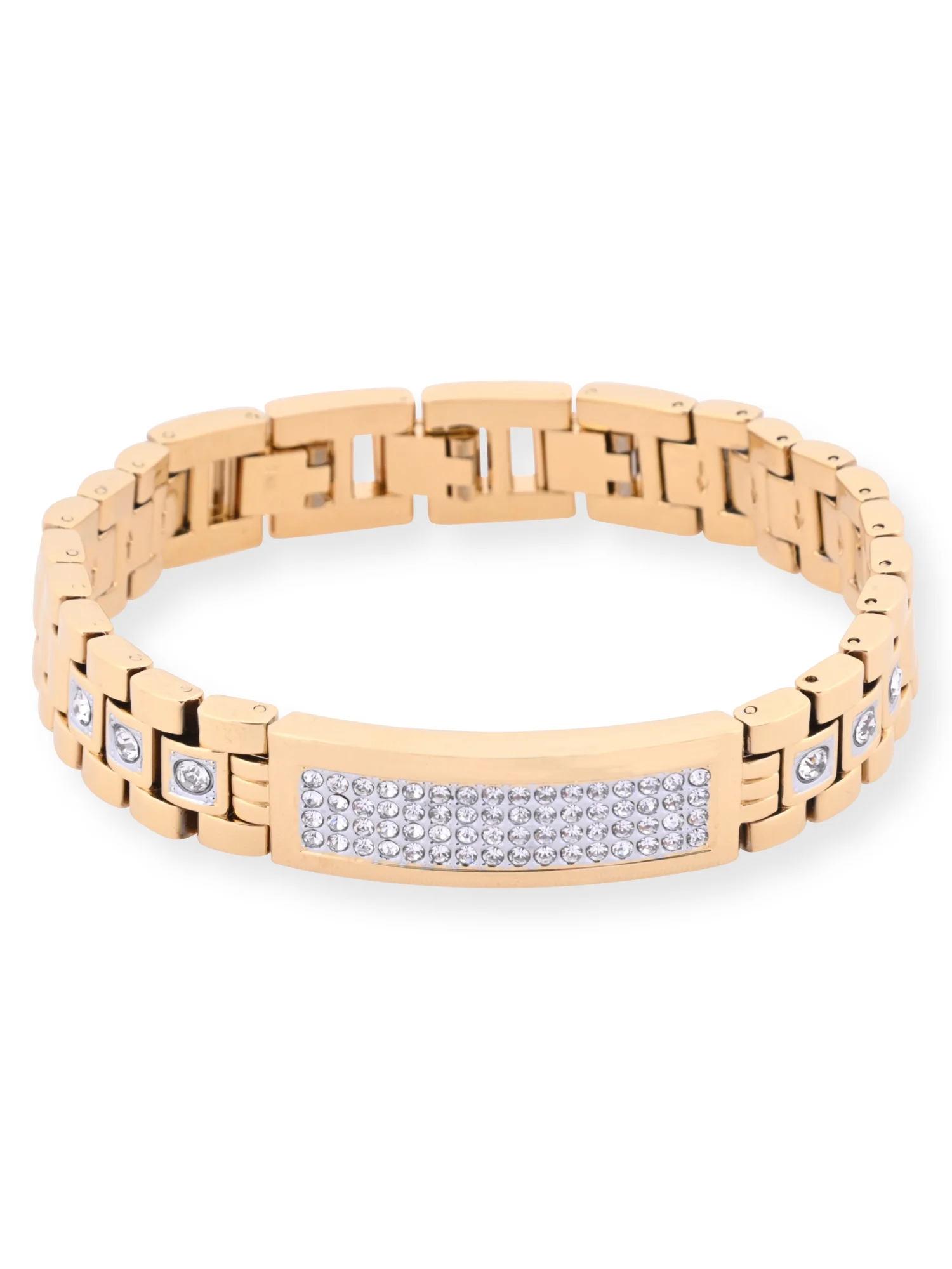 Elgin Adult Male Watch and Bracelet Set in Gold and Stones in (FG180016ST)