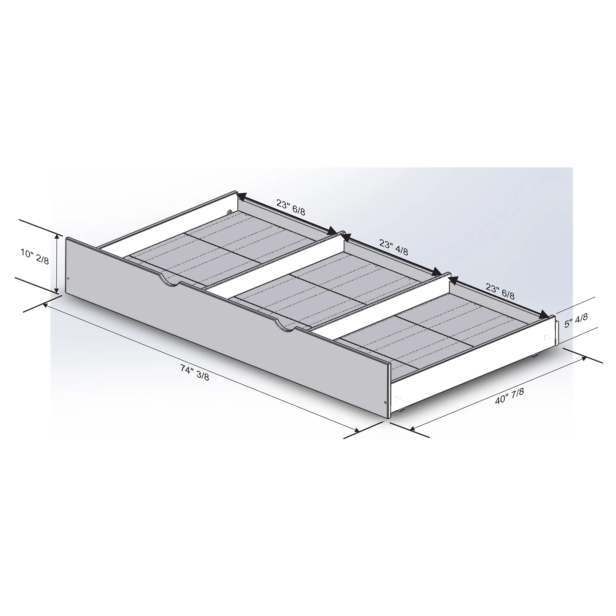 Desert Fields Baneberry Simple Solid Wood Trundle Bed, Walnut