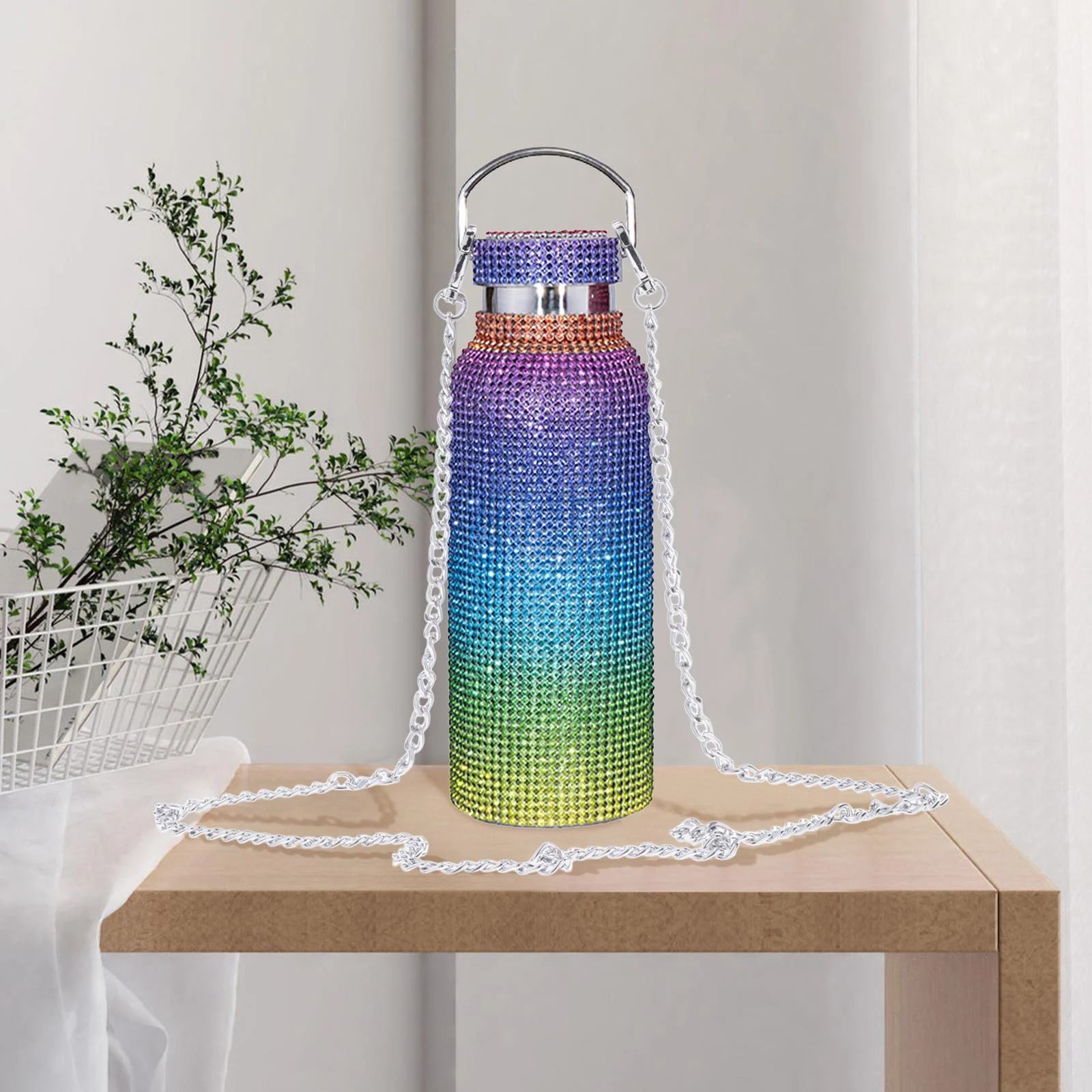 Vacuum Cup 500ml Sparkling Diamond Kettle Water Bottle Gift