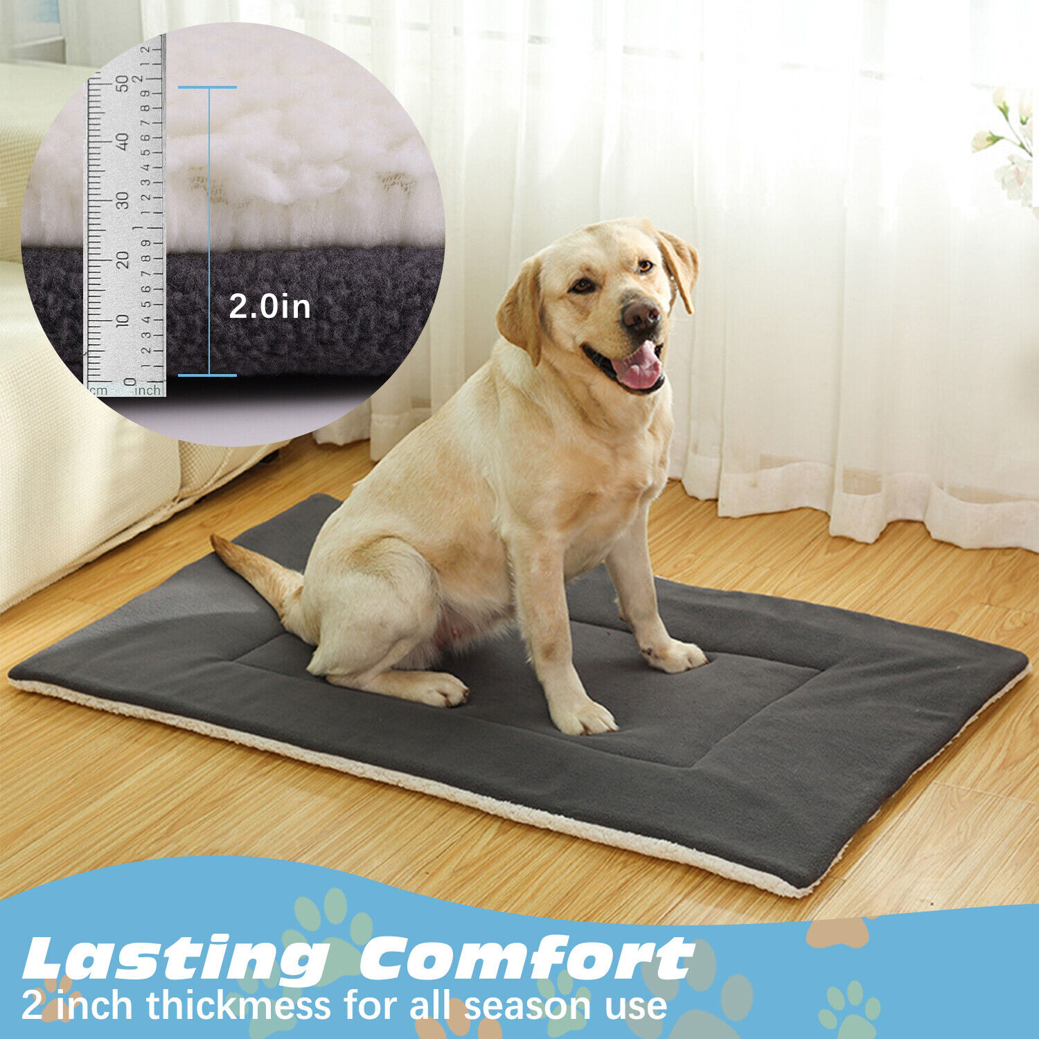 Pet Dog Cat Bed Mat Soft Crate Kennel Pad Washable Anti-Slip Mattress Cushion