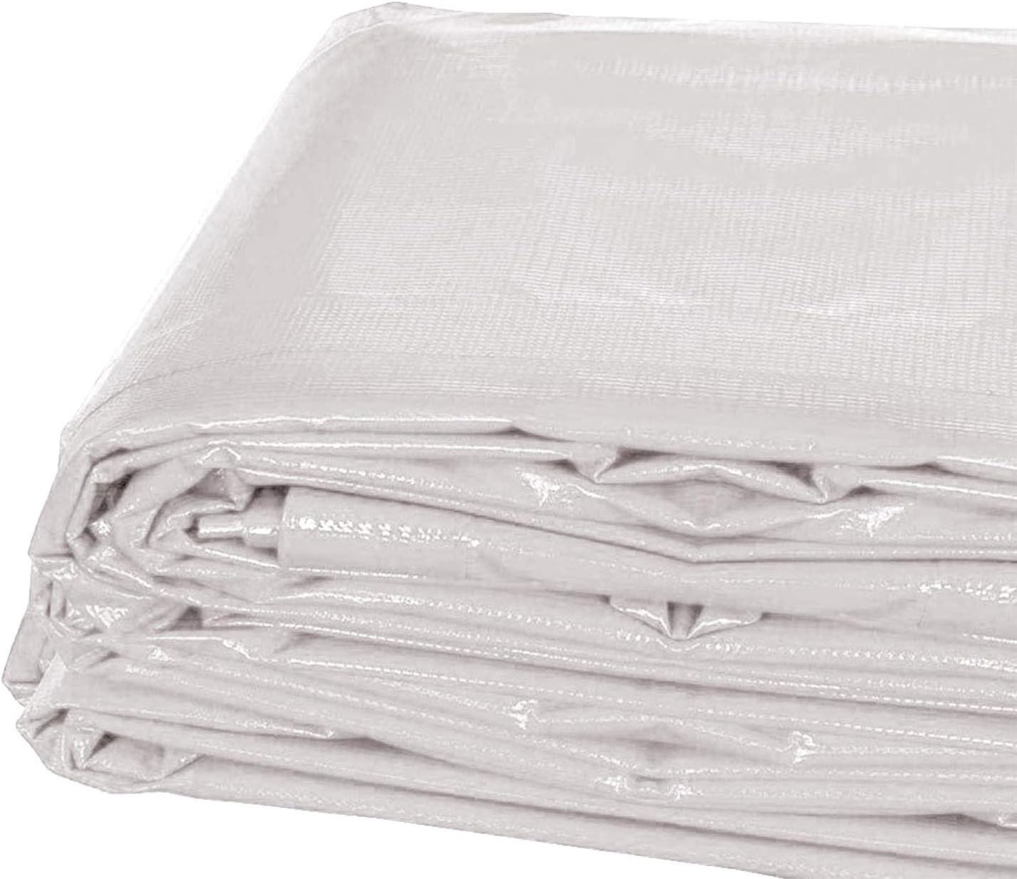 Heavy Duty Tarp, 100% Waterproof 12Mil Thick PVC Vinyl Tent Tarp For Camping, Multi-Purpose Thick ive Cover, Weather Proof, Heavy Duty, UV Resistant, 20 Feet X 30 Feet, White