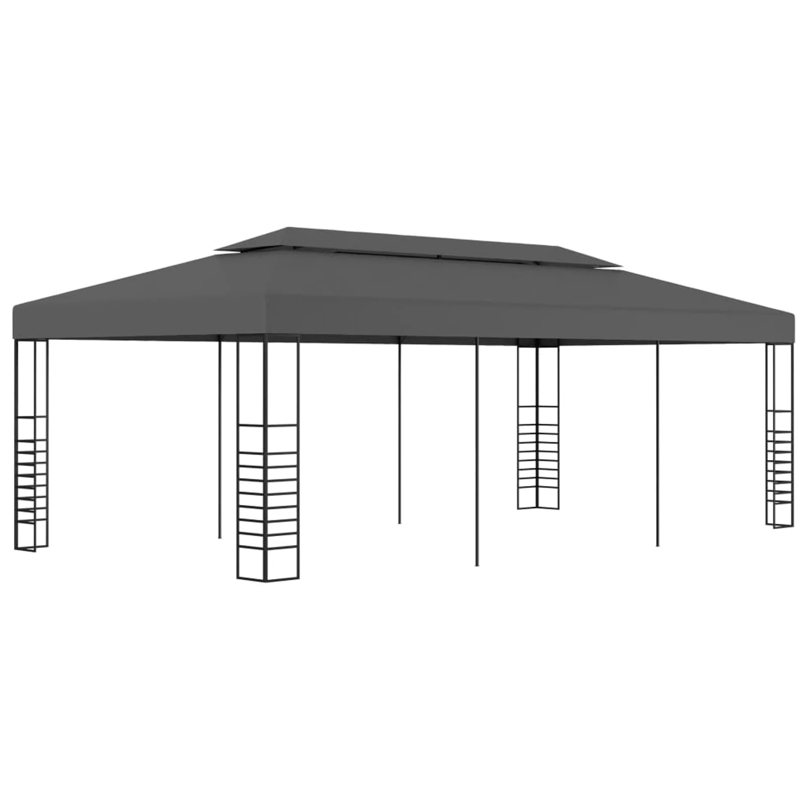 Dcenta Party Tent Outdoor Gazebo Canopy Sun Shade Shelter Steel Frame Anthracite for Patio, Wedding, BBQ, Camping, Festival Events 236.2 x 118.1 x 106.2 Inches (L x W x H)