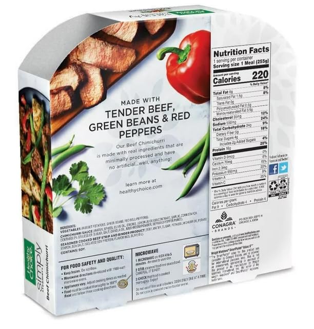 Healthy Choice Simply Steamers Beef Chimichurri Frozen Meal, 9 oz - Pack of 6