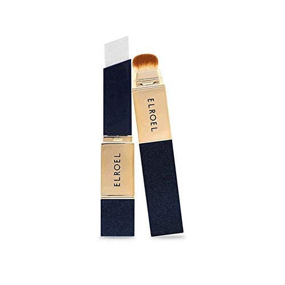 1PC ELROEL Blanc Cover Cream Foundation Concealer Stick With 1 End Makeup Brush SPF 50 PA +++, 1 Step Get Perfect Base Makeup On the Go