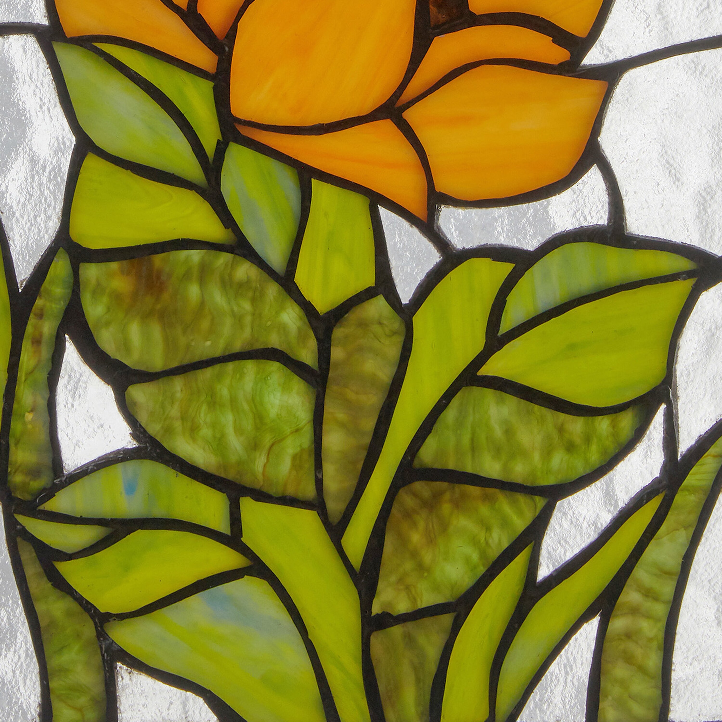 River of Goods Single Sunflower  Stained Glass Vertical Window Panel