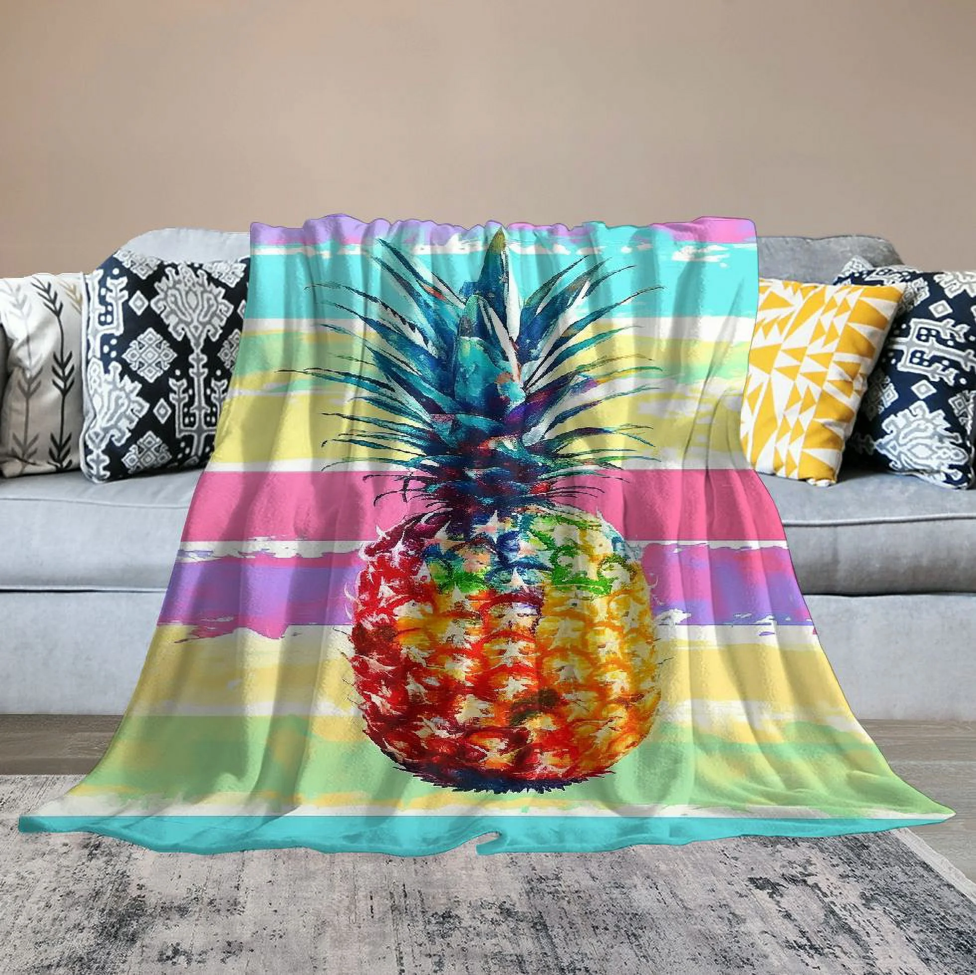 HOMICOZI  Pineapple Sand Proof Beach Blanket Picnic Blankets Waterproof Foldable,Portable Outdoor Travel Beach Travel Camping Hiking Picnic for Park Beach, Beach Accessories