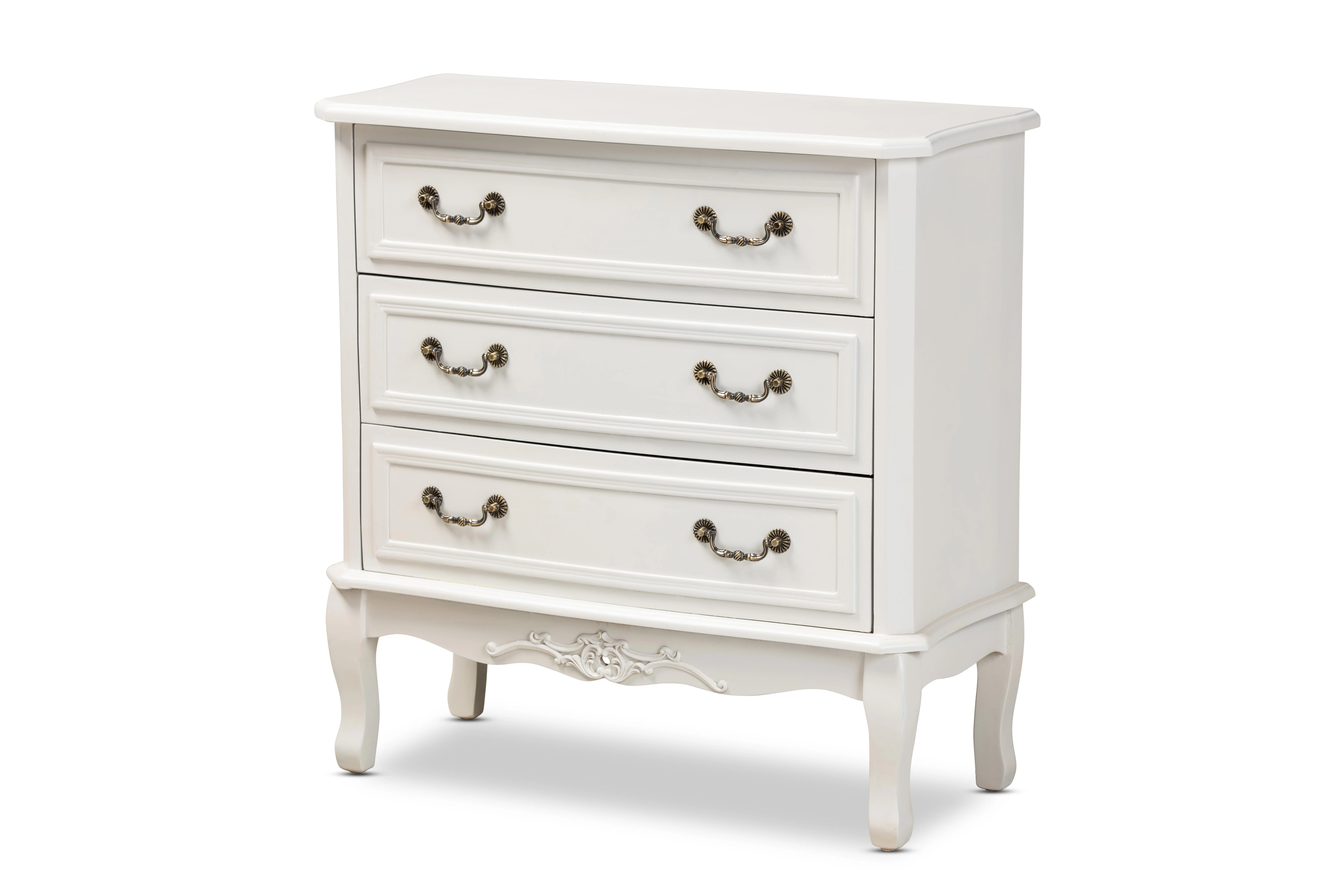 Baxton Studio Gabrielle Traditional French Country Provincial White-Finished 3-Drawer Wood Dresser