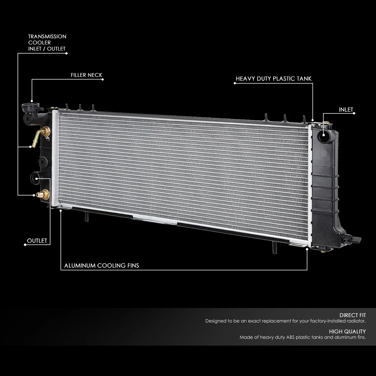 DNA Motoring OEM-RA-1193 Aluminum Radiator For 1991-2001 Jeep Cherokee/ Comanche AT 92 93 94 95 96 97 98 99 00