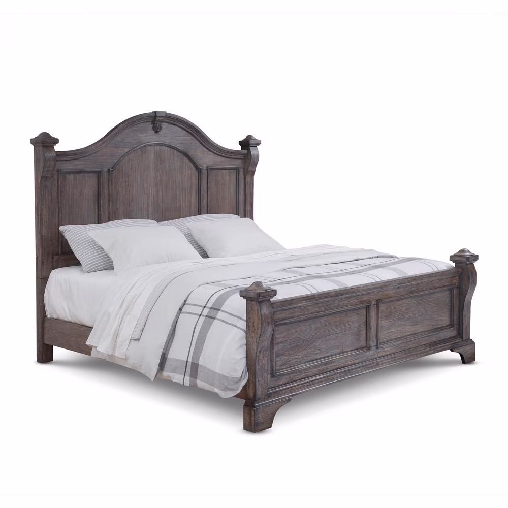 American Woodcrafters Heirloom Rustic Charcoal Wood Queen Poster Bed