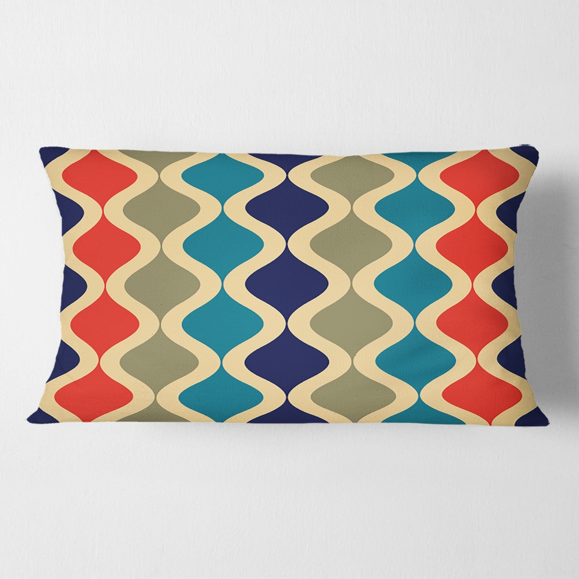 DESIGN ART Designart 'Retro Ornamental Design VI' Mid-Century Modern Throw Pillow 12 x 20 Medium