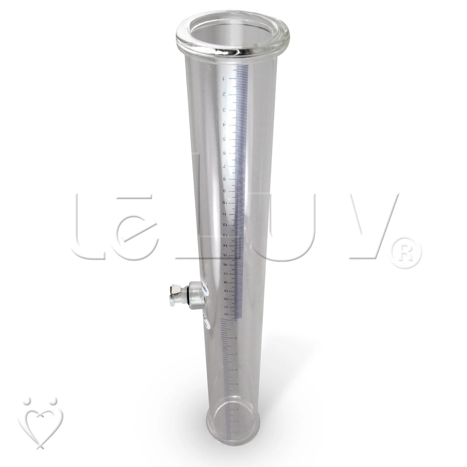 LeLuv Buddy Penis Pump | Blue Maxi Ergonomic Handle | Double-Ended 18 inch Length x 2.0 inch Diameter Cylinder | 2x TPR Seals