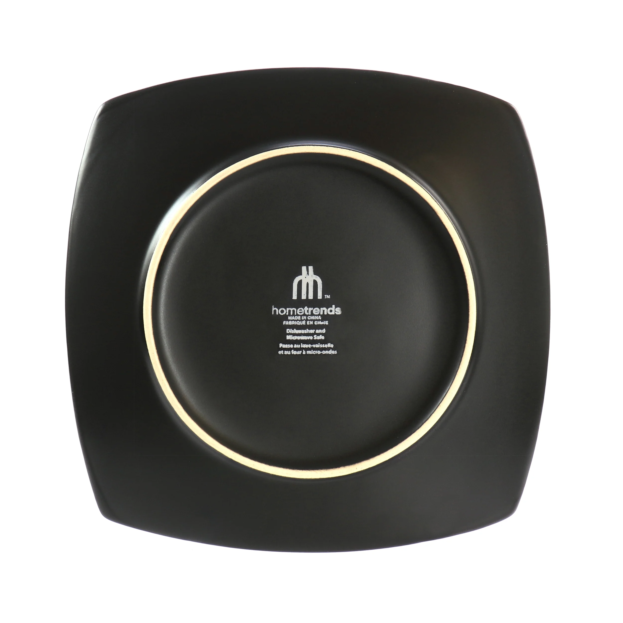 Hometrends Soho Lounge 4 Piece 7.4 Inch Square Stoneware Salad Plate Set in Grey