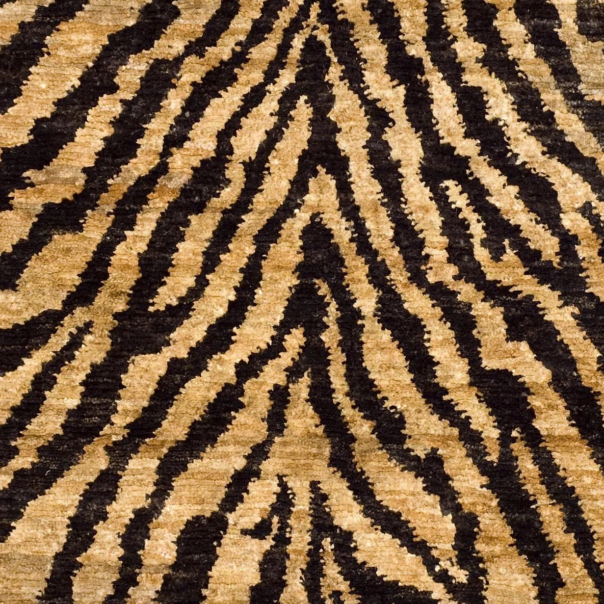 SAFAVIEH Bohemian Nick Tiger Stripes Hemp Area Rug, Natural/Black, 4' x 6'