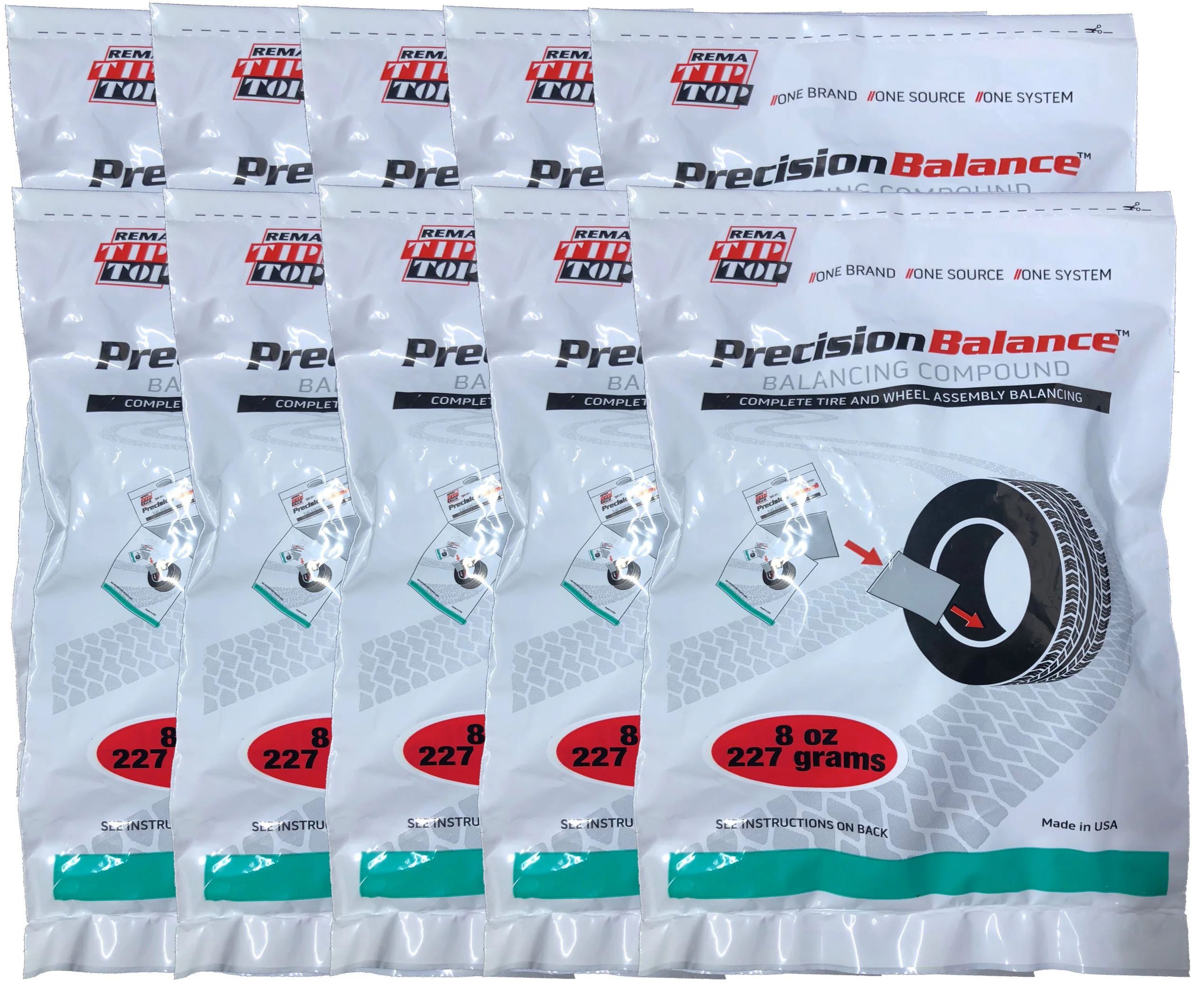 Rema 10 PrecisionBalance 8 oz Tire Balance Beads Kits (80 Ounces) Drop in Bags
