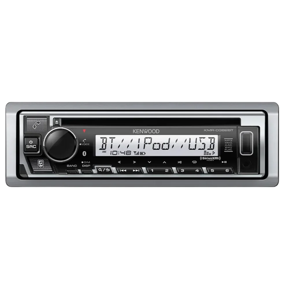 New Kenwood KMR-D382BT Marine CD Receiver & 2-Pack KFC-1673MRWL 6.5