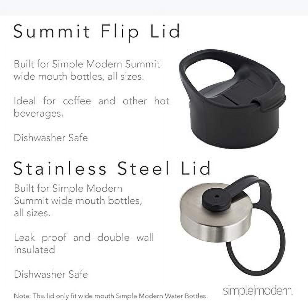 22Oz Water Bottle, Insulated Reusable Wide Mouth Stainless Steel Metal Flask With Lid, Midnight Black