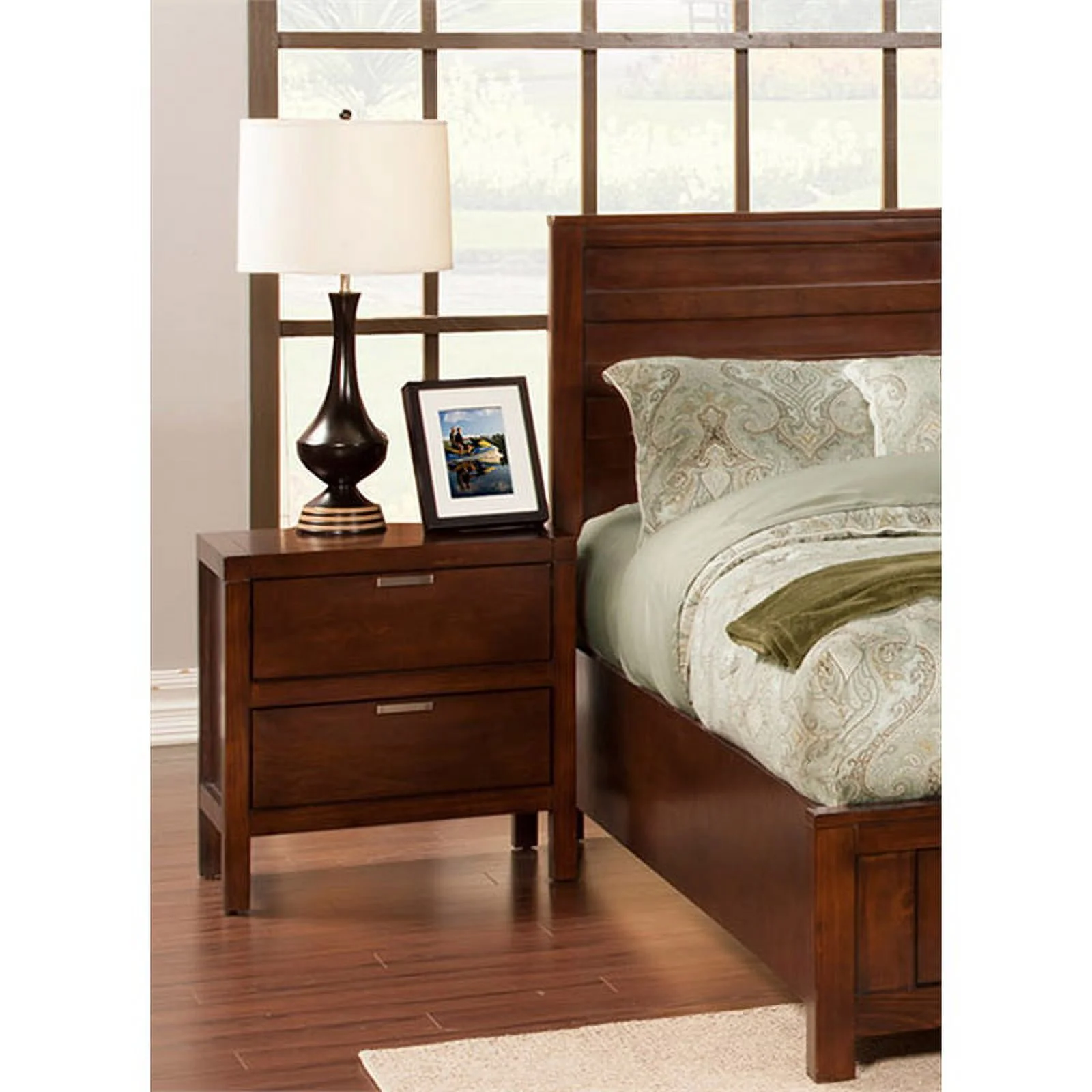 Home Square 3-Piece Set with 2 Nightstands & 7 Drawer Dresser in Cappuccino