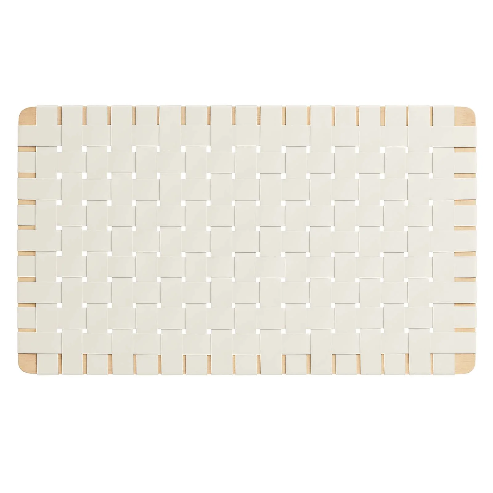 Modway Sparta Weave Wall-Mount Twin Vegan Leather Headboard in Natural Beige