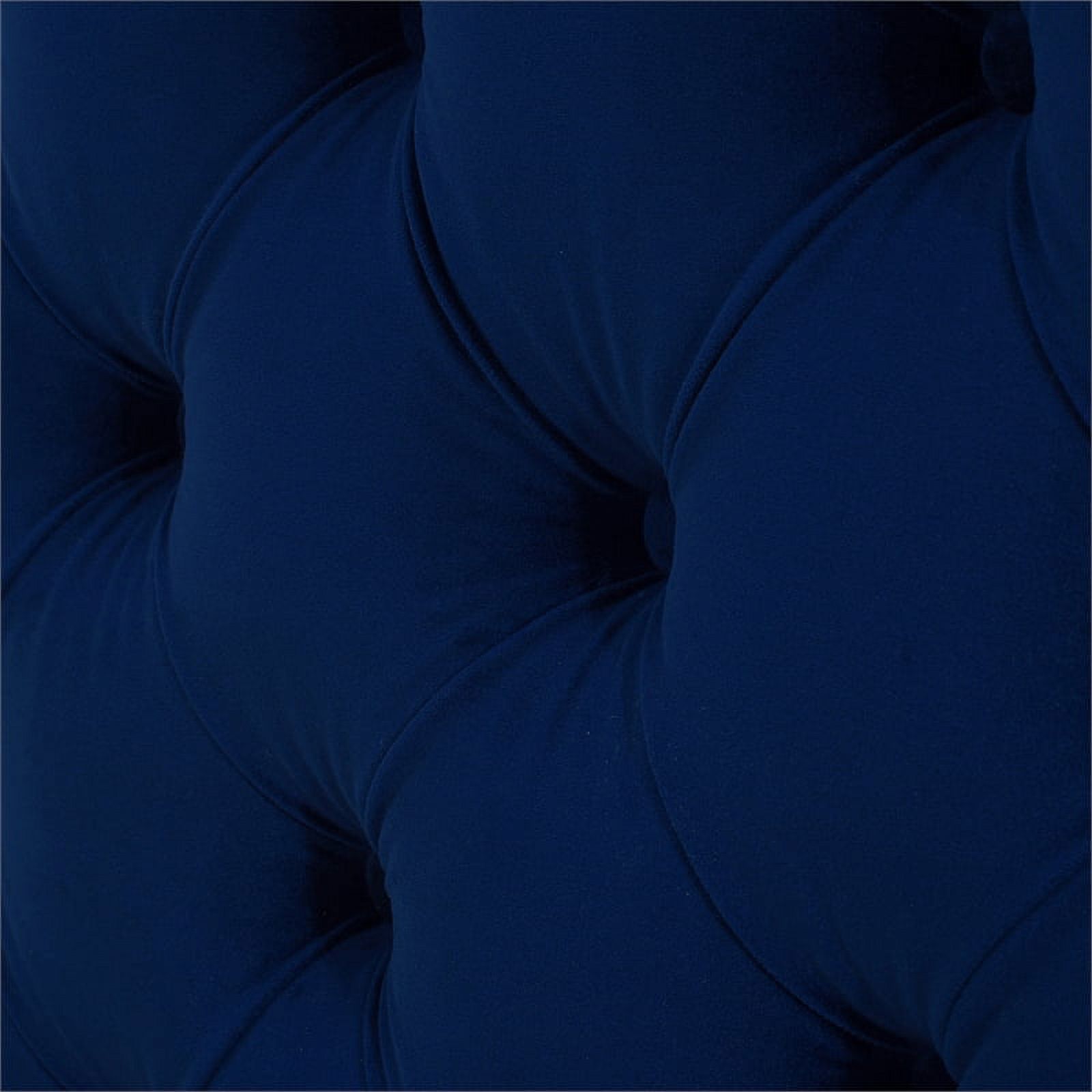 Maklaine Modern Hardwood Tufted Wingback Queen Bed in Navy Blue