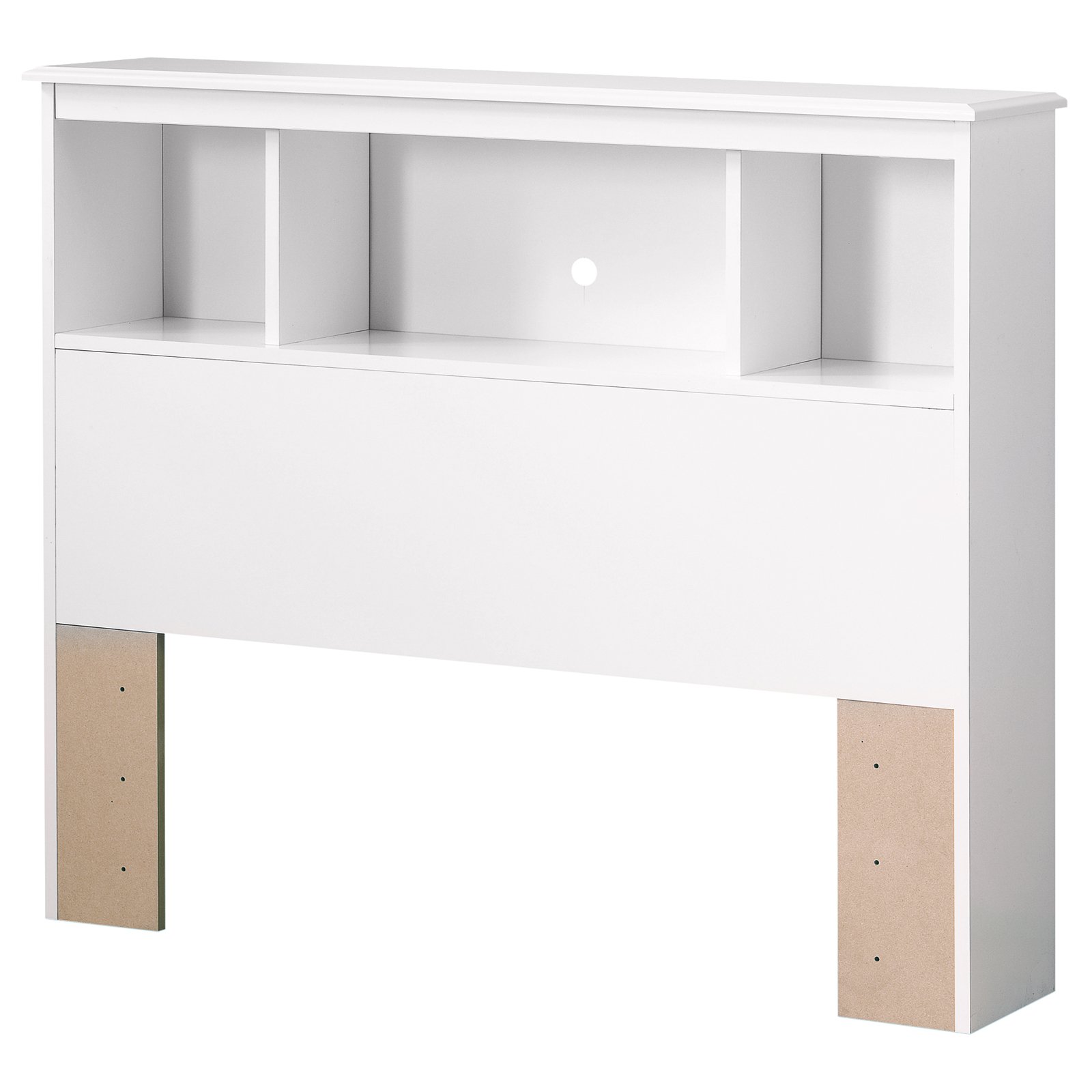 South Shore Crystal Twin Mates Bed & Bookcase Headboard, Pure White