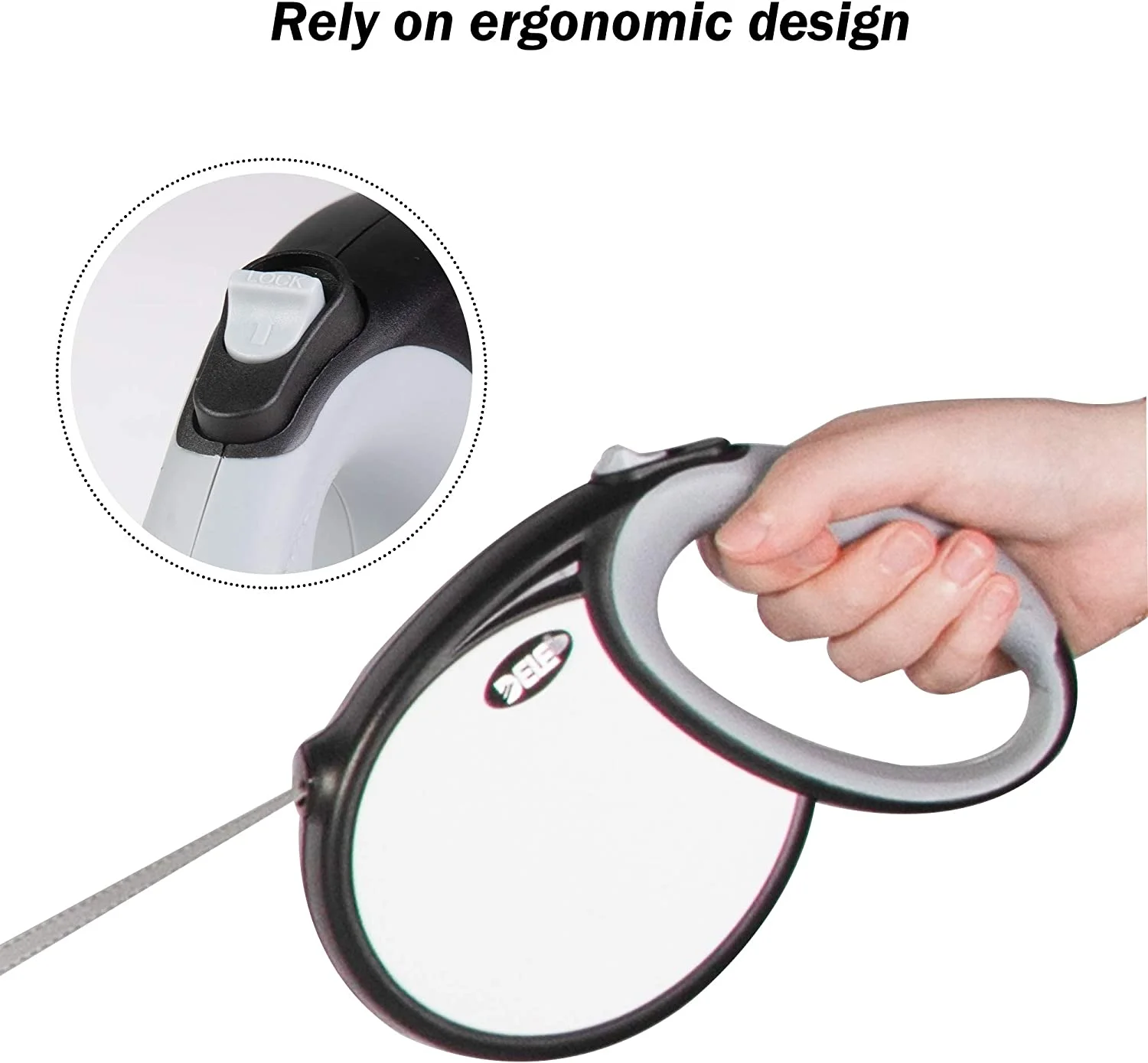 KARMAS PRODUCT Retractable Pet Leash Heavy Duty Traction Dog Rope,360° Dog Walking Leash,16ft Strong Reflective Nylon Tape with Anti-Slip Handle,1-Button Control,Black