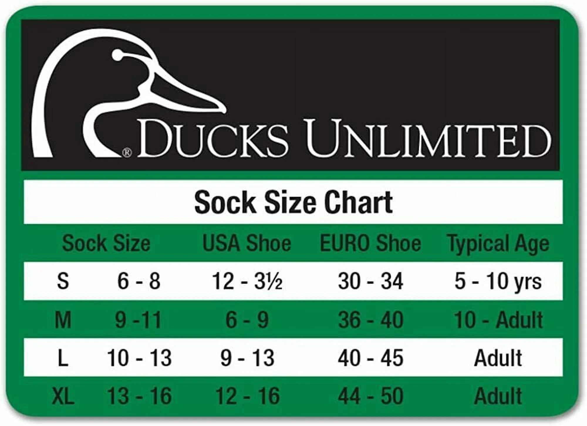 Ducks Unlimited Mens Womens Kids Socks, 80% Merino Wool Heavyweight Tall Extra Long Over the Knee Wader Socks, 1 Pair