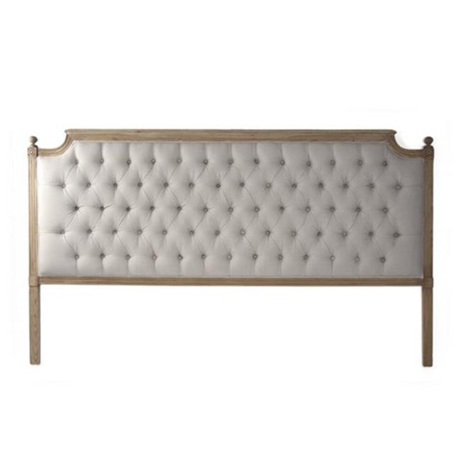 Zentique CL045 King E255 A003 Louis Tufted Headboard- King - Natural Linen - 84.75 x 53.5 x 2.75 in.