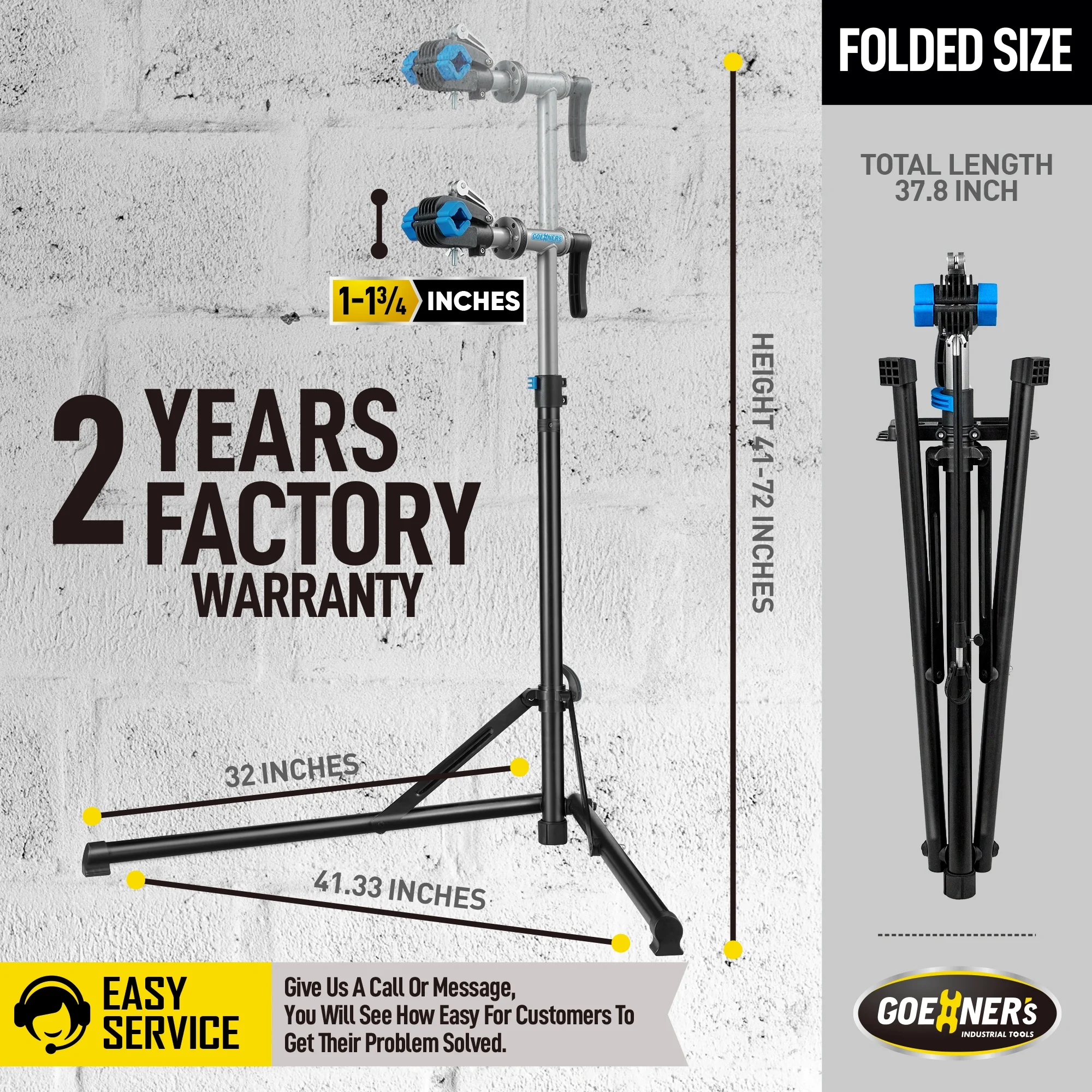 E Bike Repair Stand Bicycle Repair Work Stand (Max 100 lbs) - Foldable Bike Rack for Garage/Repair