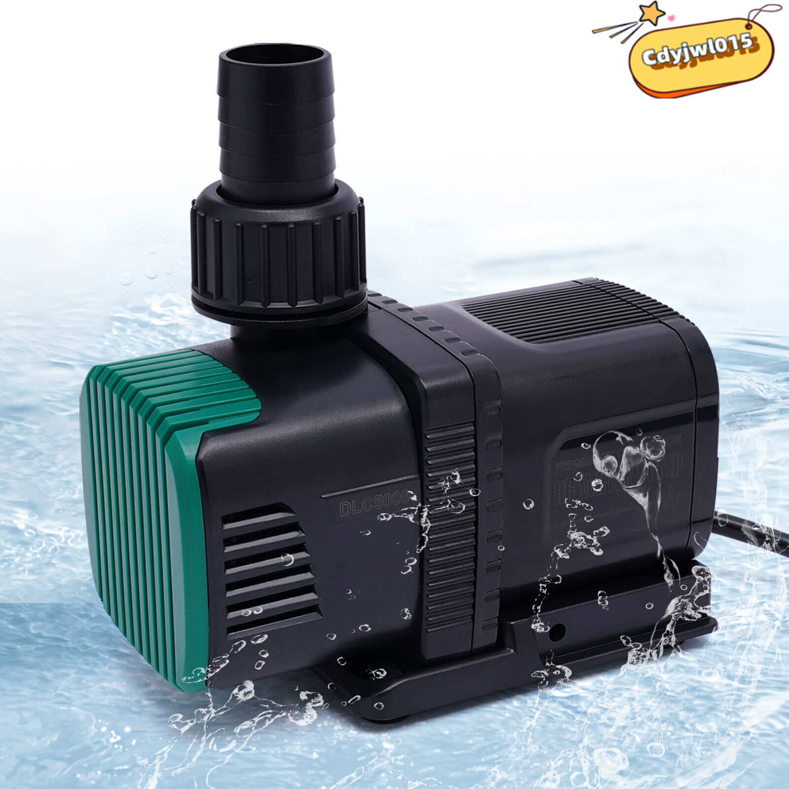 Black, Green 1500L/H Black, Green Submersible Water Frequency Conversion Pump Suitable Fresh Water and Seawater