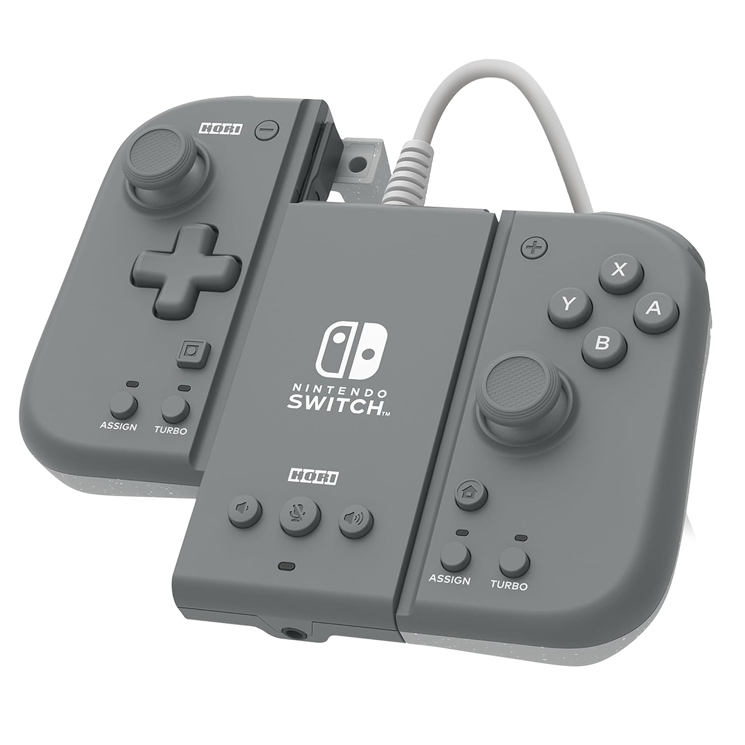 HORI Split Pad Compact Attachment Set Controllers (Slate Gray) for Nintendo Switch/Switch OLED - Officially Licensed By Nintendo