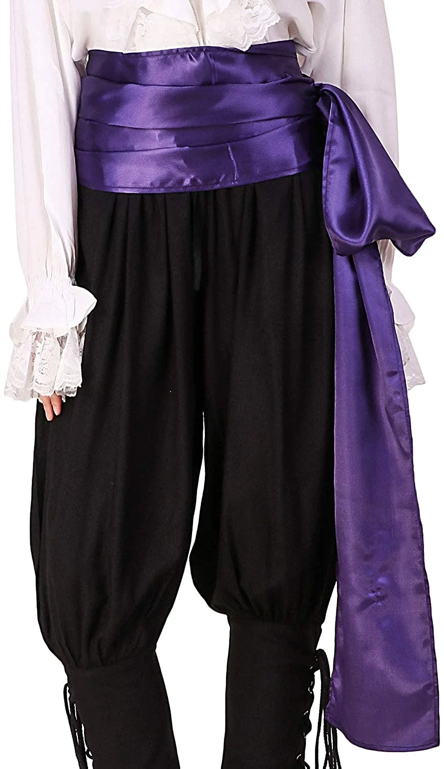 ThePirateDressing Pirate Medieval Renaissance Cosplay Costume Satin Large Sash (Purple)