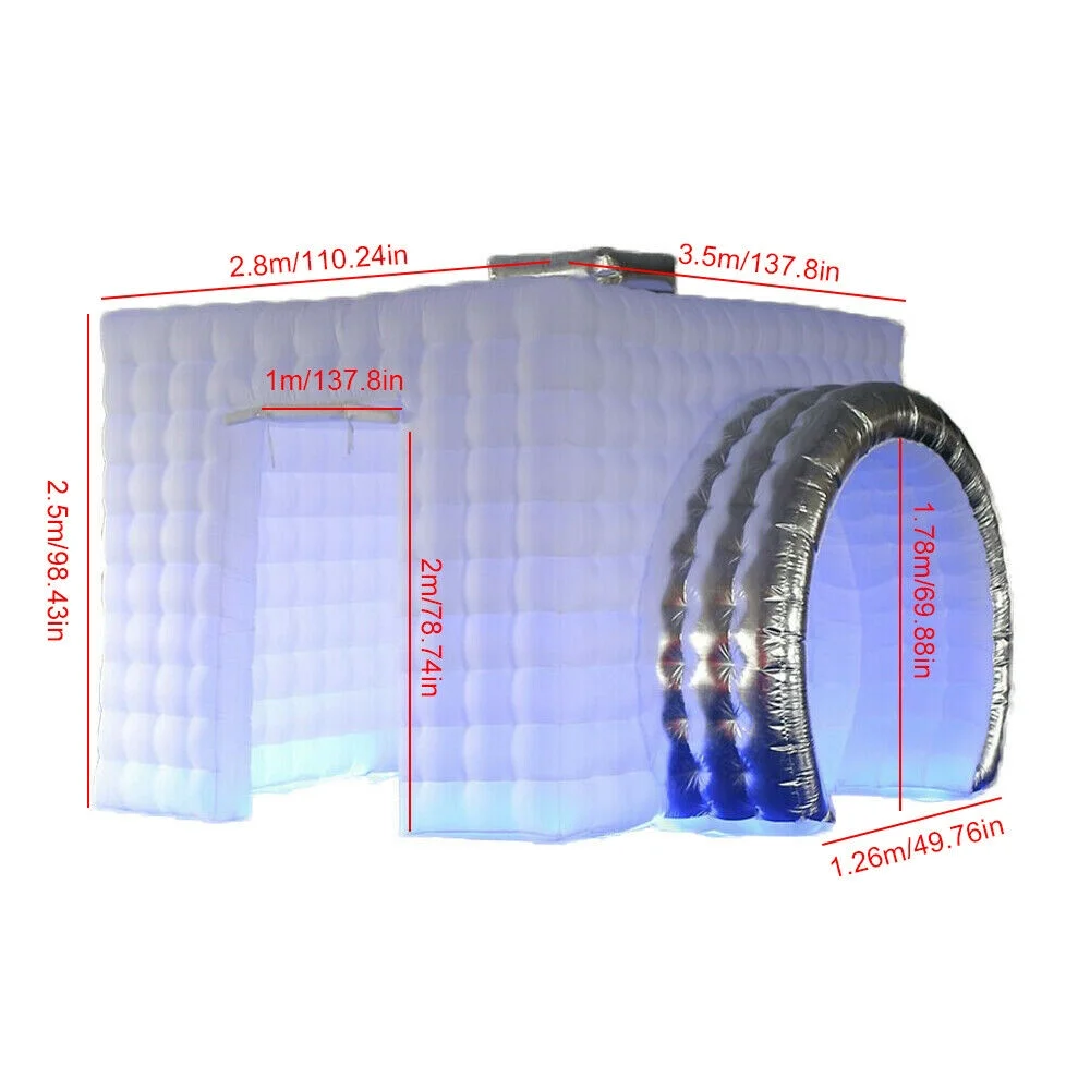 3.8X2.8x2.5m Inflatable Photo Booth Tent Camera Shape Wedding Tent with Blower 110V