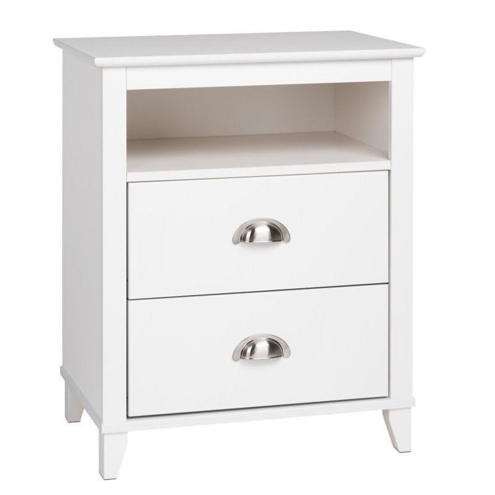 Pemberly Row Modern 2 Drawer Nightstand in White