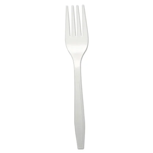 Heavyweight Polypropylene Cutlery, Fork, White, 1000/carton | Bundle of 5 Cartons