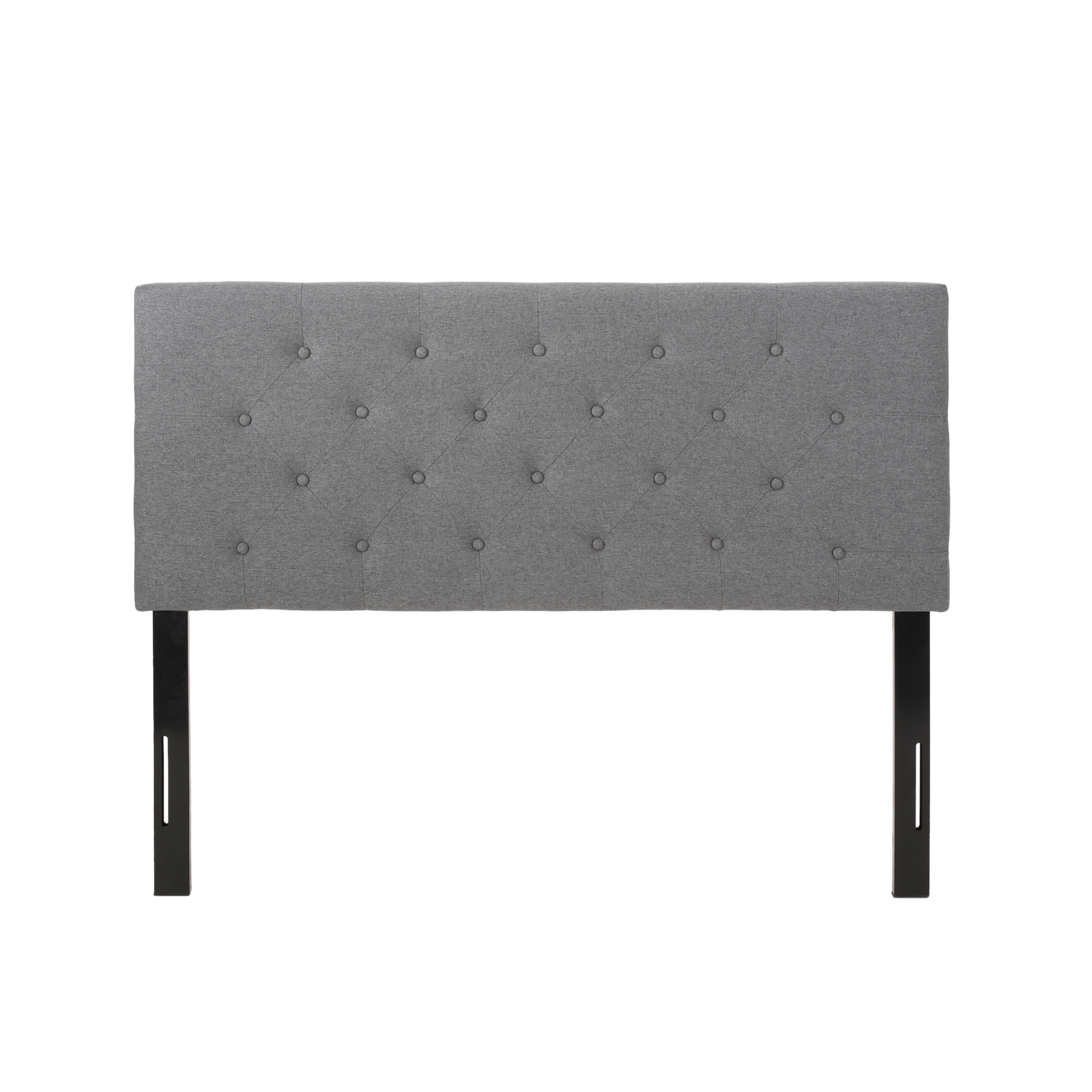 Noble House Jedidiah Contemporary Upholstered Queen/Full Headboard, Charcoal Gray, Black