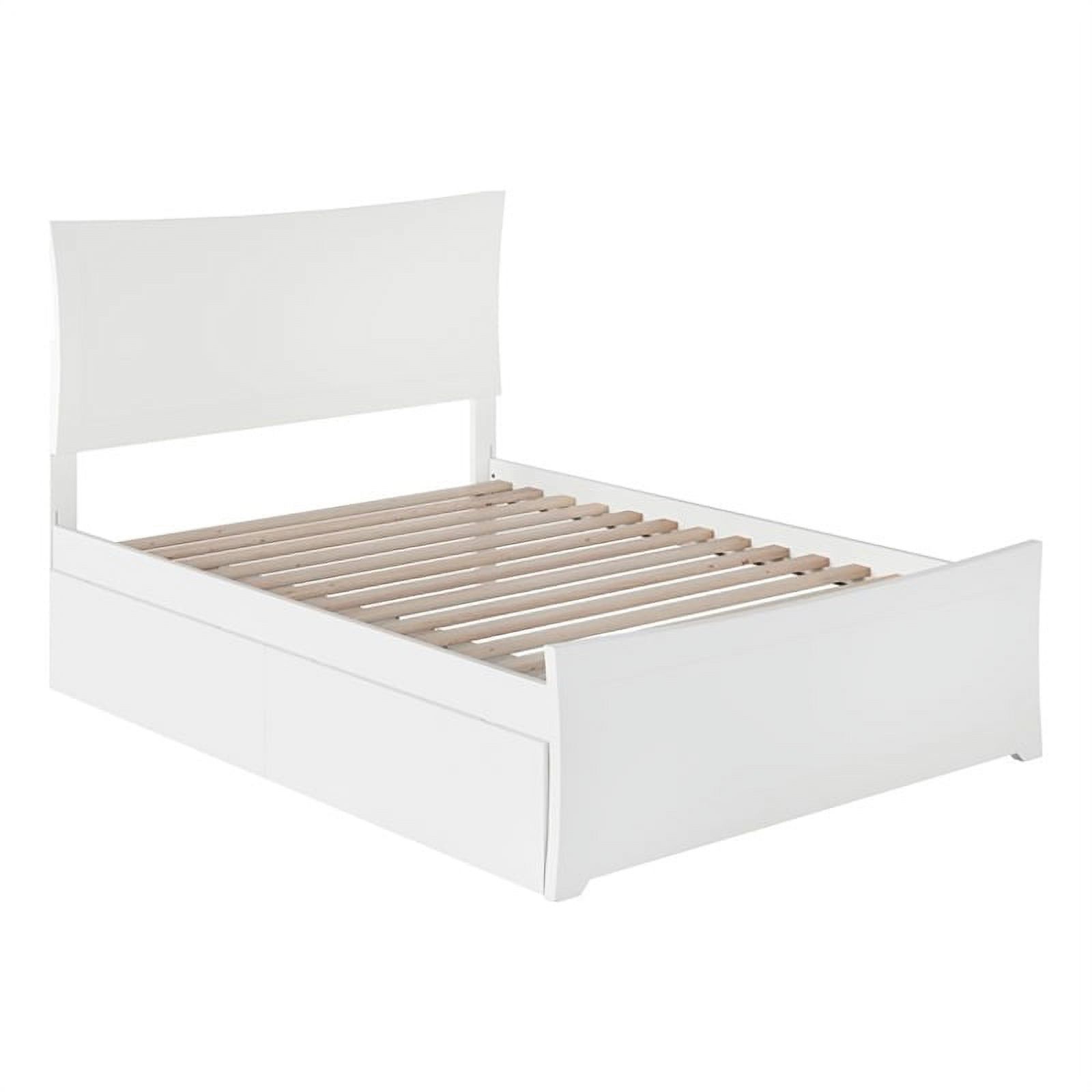 Leo & Lacey Modern Solid Wood Urban Full Storage Platform Bed in White