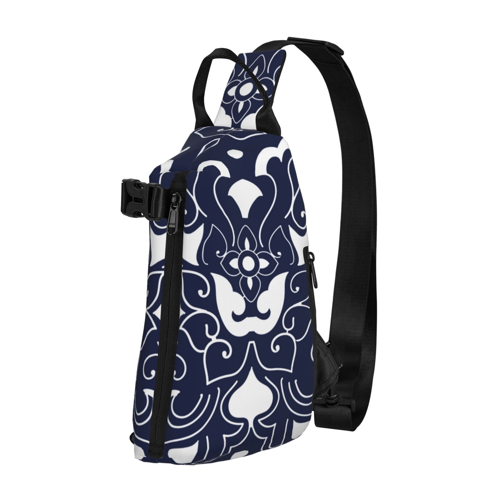 ZNDUO Small Sling Crossbody Backpack, Abstract Flower Petal Pattern Lightweight One Strap Sling Bag Backpack for Hiking Walking Biking Travel Cycling