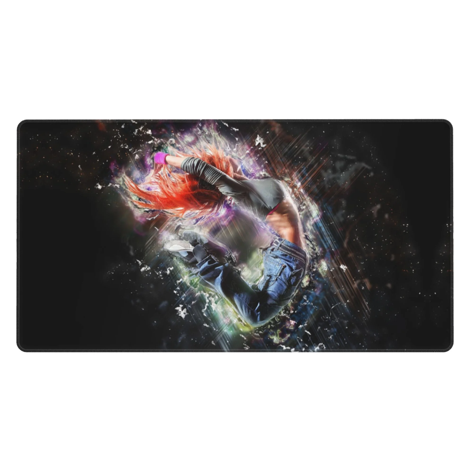 Large Mouse Pad, Dancing Girl Jump Female Non-Slip Waterproof Rubber Keyboard Office Desk Pads Mousepad, 29.5 x 15.8 inches 3mm Thick