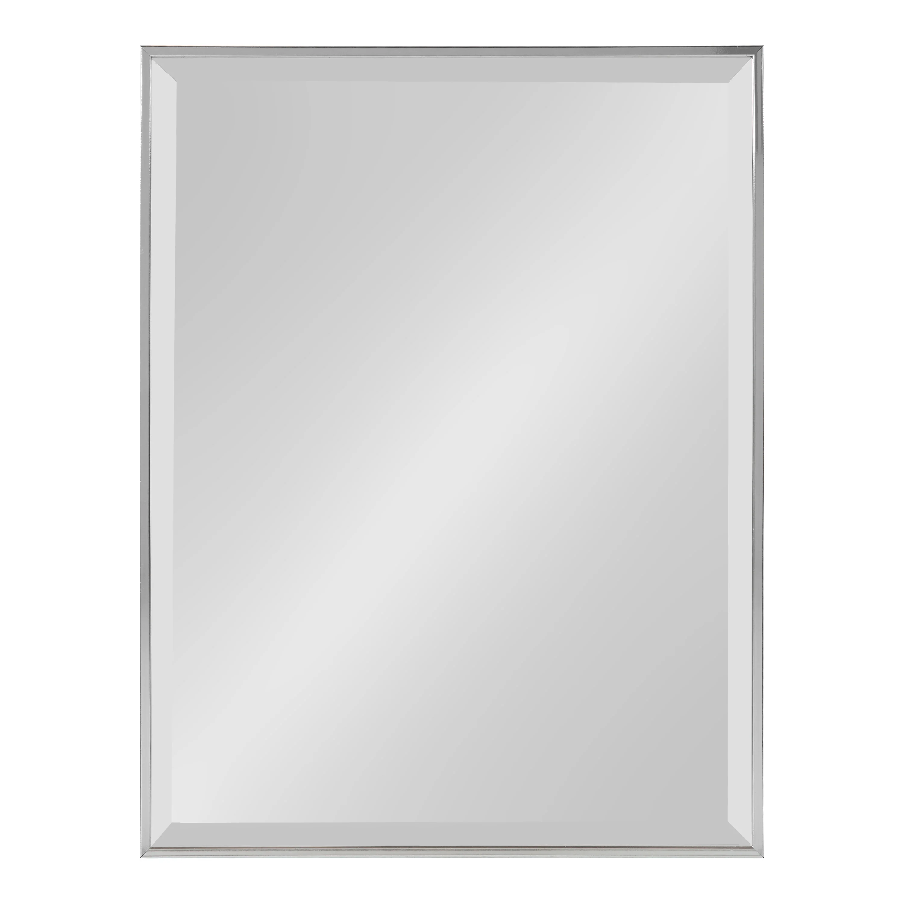 Kate and Laurel Rhodes Framed Decorative Rectangle Wall Mirror, 18.75x24.75 Chrome Silver