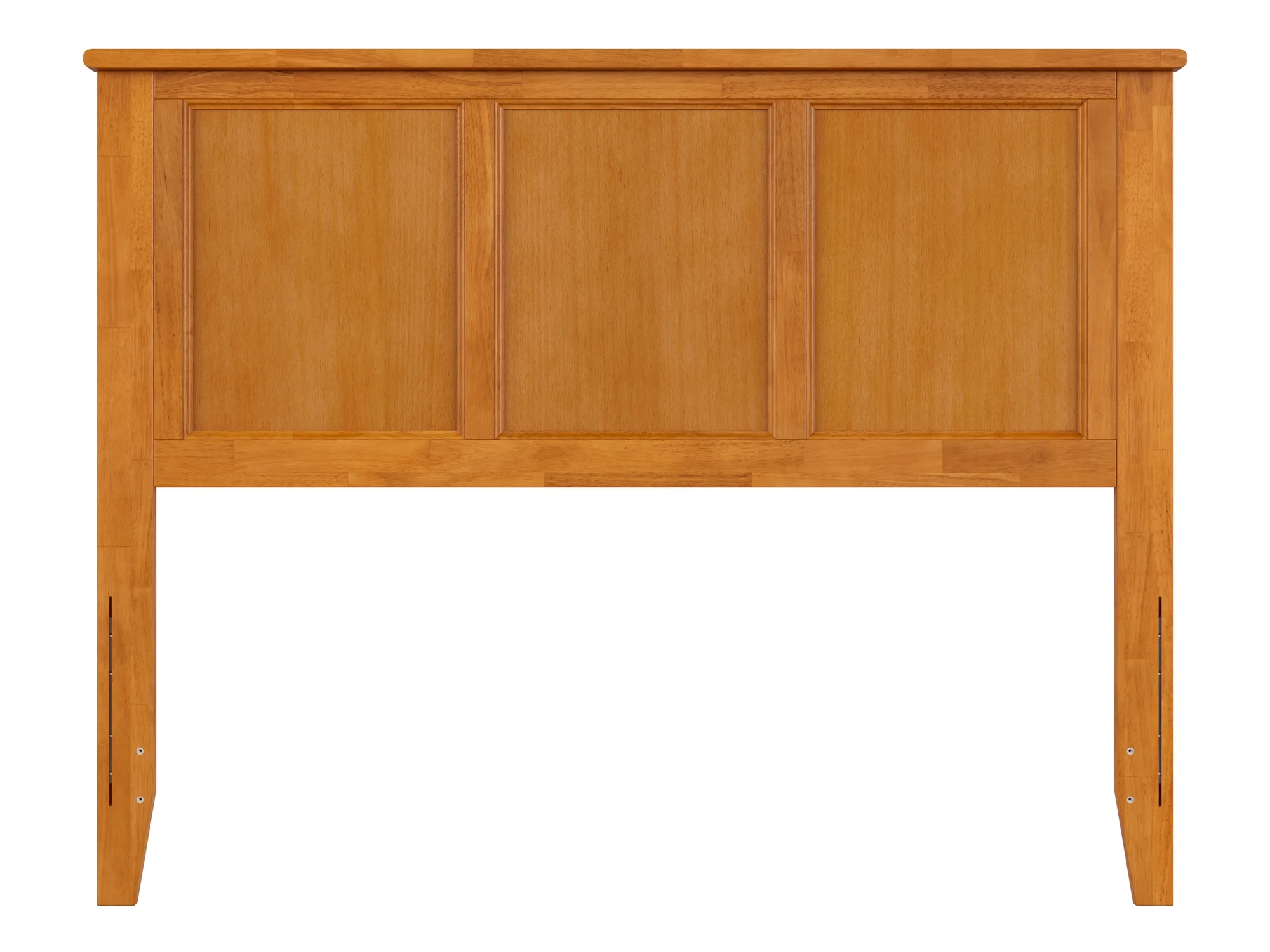 AFI Madison Full Solid Wood Panel Headboard with Attachable Charger, Light Toffee