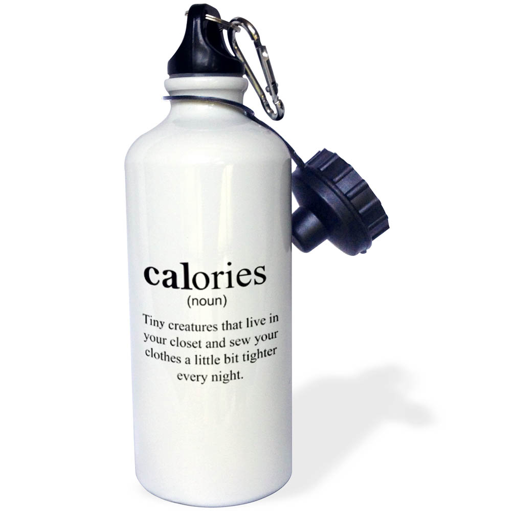 3dRose calories tiny creatures who live in closet and sew your clothes tight - Water Bottle, 21-ounce
