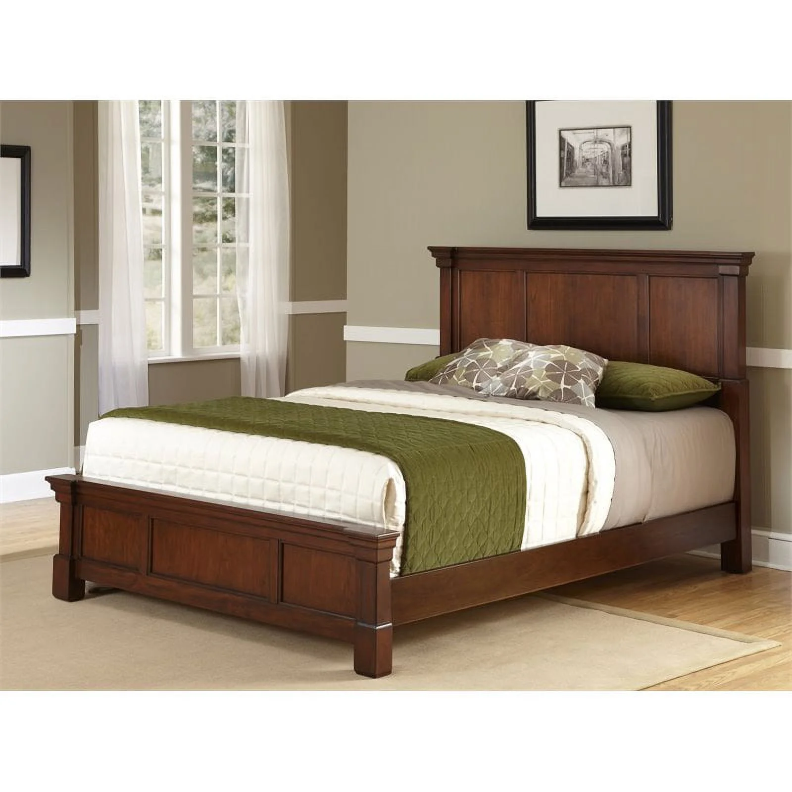 Bowery Hill Wooden King Panel Bed in Rustic Cherry