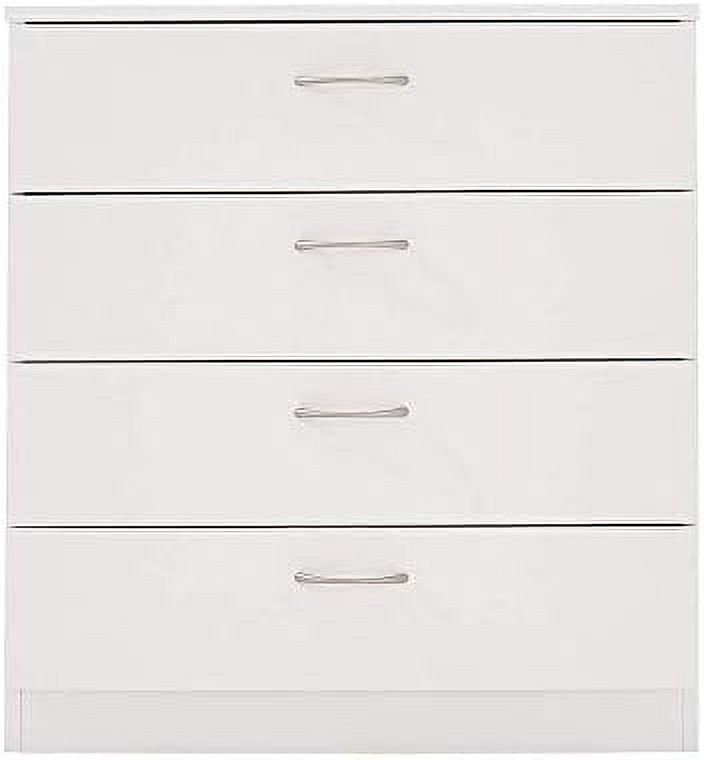 4-Drawer Dresser Classic Wood Simple Style Nightstand End Table (Black)